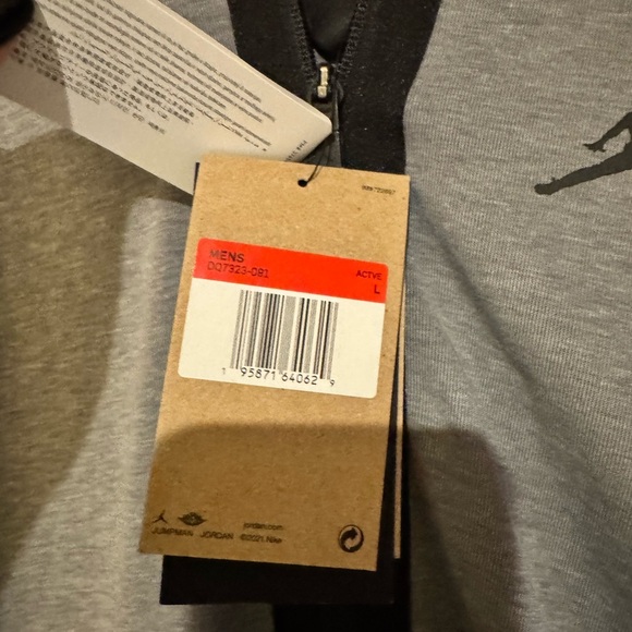 NEW Nike Jordan Men's Dri-Fit Air Fleece Full Zip Sweatshirt Gray Large NWT - Picture 6 of 7